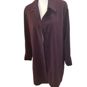 London Fog Women’s PurpleButton Front Coat Lightweight Jacket mid length M